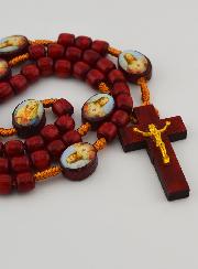 Rosario de los Sagrados Corazones Unidos de María y Jesús -Granos de Madera