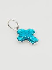 Colgante Cruz de los Santos 11 mm - Azul de Lourdes