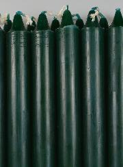 12 Velas de Oración Color Verde Pino Oscuro