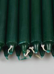 12 Velas de Oración Color Verde Pino Oscuro