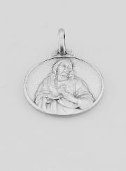 Medalla Sagrado Corazón de Jesús de Plata de Ley - 18mm