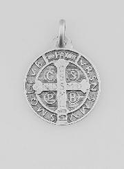 Medalla de San Benito de Plata de Ley - 18 mm