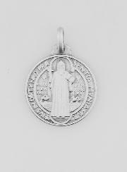 Medalla de San Benito de Plata de Ley - 18 mm