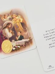 Estampa de Oración Medalla Primera Comunión Niño