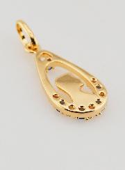 Colgante Gota virgen María - Diamante Strass Zafiro Bañado en Oro