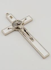 Crucifijo Cruz de San Benito - Metal Blanco