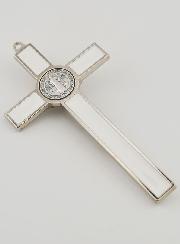 Crucifijo Cruz de San Benito - Metal Blanco