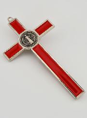 Crucifijo Cruz de San Benito - Metal Rojo