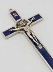 Cruz de San Benito 20cm - Metal Azul