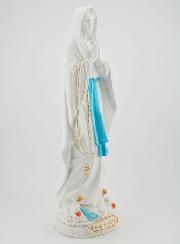 Estatuilla Nuestra Señora de Lourdes y su Rosario - 30 cm