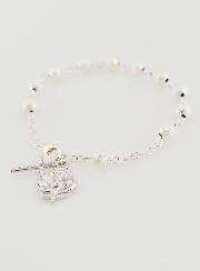 Pulsera Rosario Decenario Perlas de Plata - 19cm