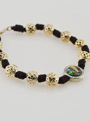Pulsera Rosario Decenario Calado y Medalla de Lourdes
