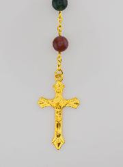 Rosario en piedra estilo ágata y cadena de oro