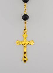 Rosario de perlas estilo sodalita y cadena de oro
