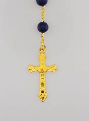 Rosario estilo lapislázuli y cadena de oro
